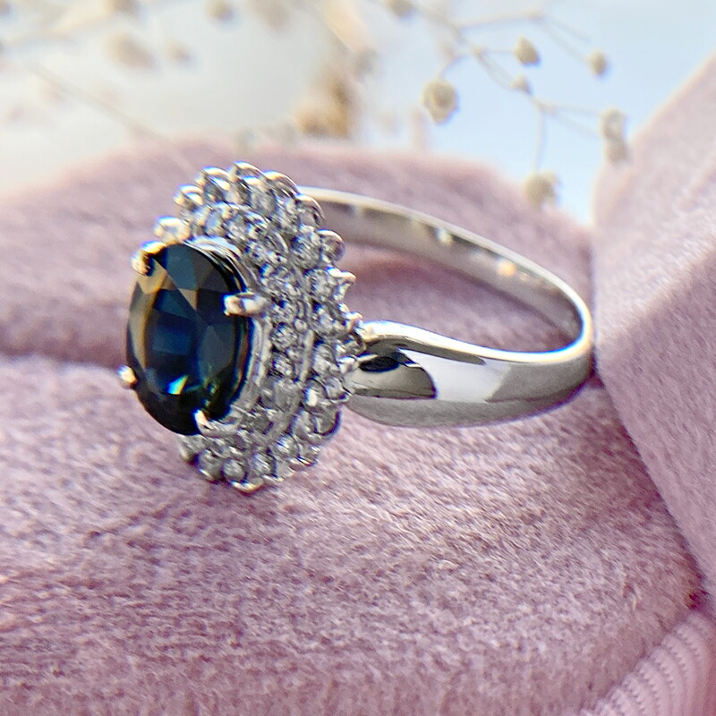 楽天市場】ブルーサファイア 1.198ct リング 12号 PT900 プラチナ