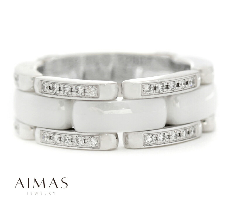 れ*ん様 CHANELシャネルウルトラリングミディアム 18KWG✕セラミック