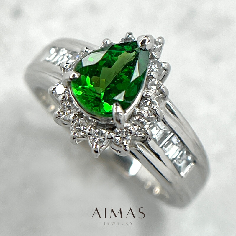 楽天市場】グリーンガーネット 1.05ct リング 11.5号 PT850 プラチナ