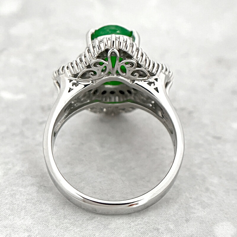 楽天市場】翡翠 2.35ct リング 11号 PT900 プラチナ 指輪 ひすい