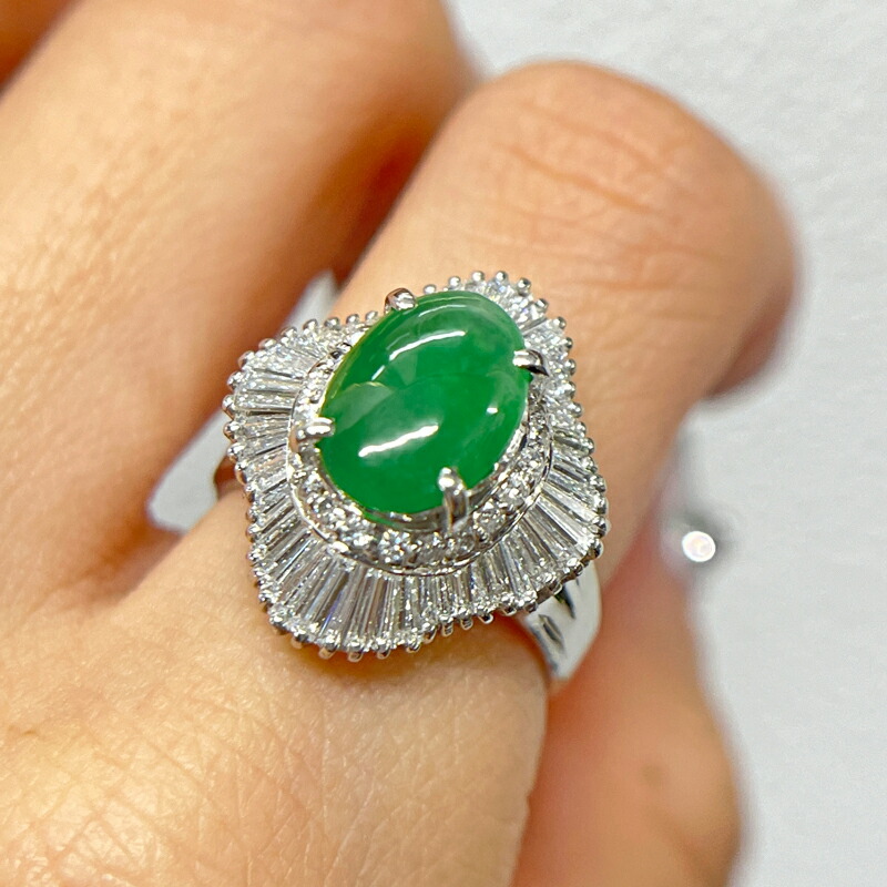 楽天市場】翡翠 2.35ct リング 11号 PT900 プラチナ 指輪 ひすい