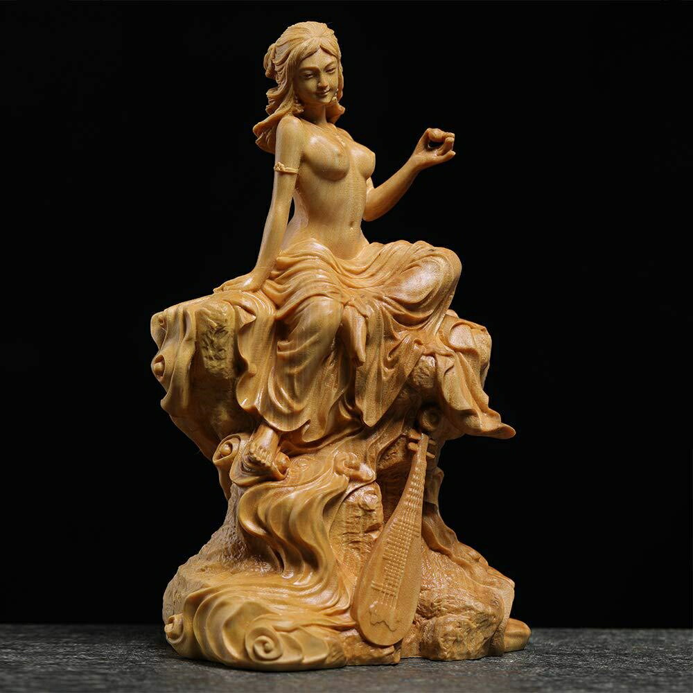 楽天市場】【予約商品】弁財天 木彫り彫刻 弁天様 木彫 玄関 置物