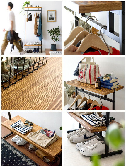 楽天市場】ハンガーラック 木製 スチール スリム おしゃれ 西海岸