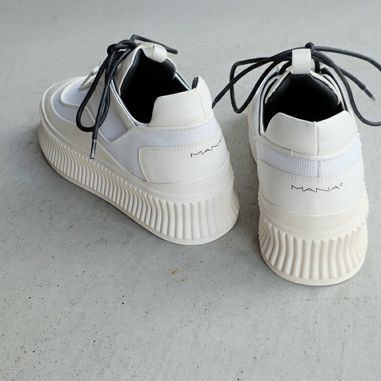 楽天市場】MANA マナ レディース スニーカー 白 グレー ブロック