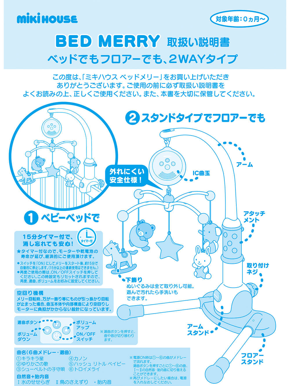 楽天市場】ミキハウス ベッドメリー かわいい おしゃれ オルゴール