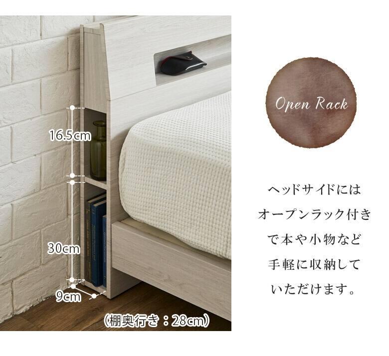 楽天市場】ベッドフレーム クイーン クイーンベッド コンセント付き