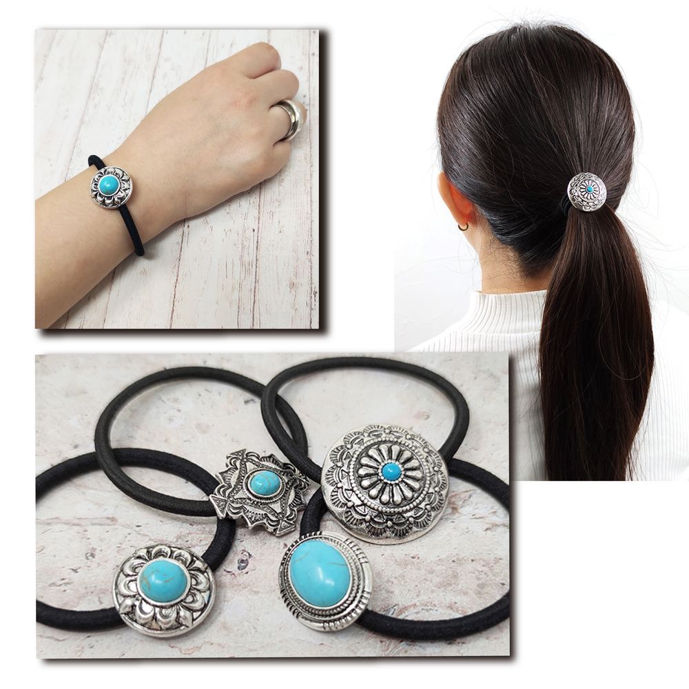 楽天市場】【送料無料 】コンチョ ヘアゴム メタル クロス コンチョ