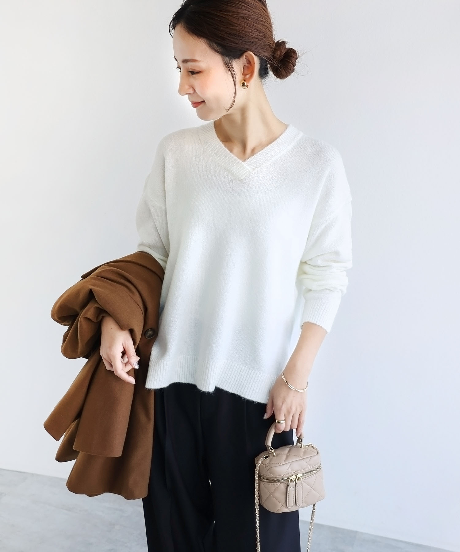 楽天市場】Vネック 片畦 ニット セーター トップス 薄手 レディース