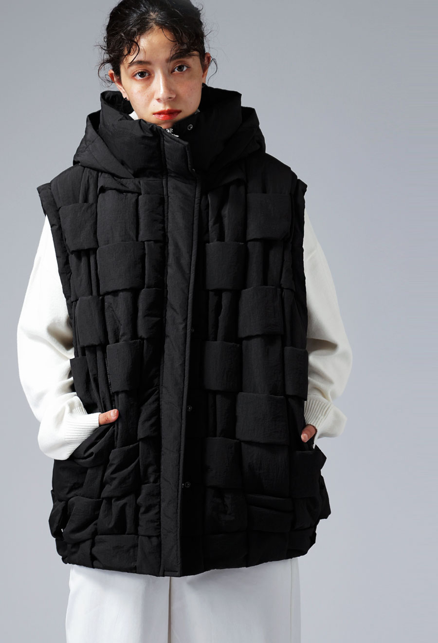 楽天市場】ダウンのような暖かさ ブロック編みベスト レディース 送料