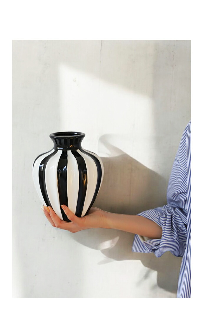 楽天市場】ポイント10倍！2月25日20時〜3月26日10時 ストライプ柄 花瓶