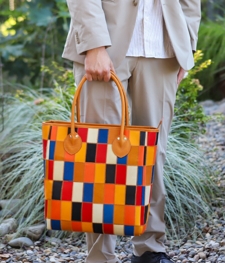 楽天市場】トートバッグ メンズ 本革 縦型 グラブレザー TRION