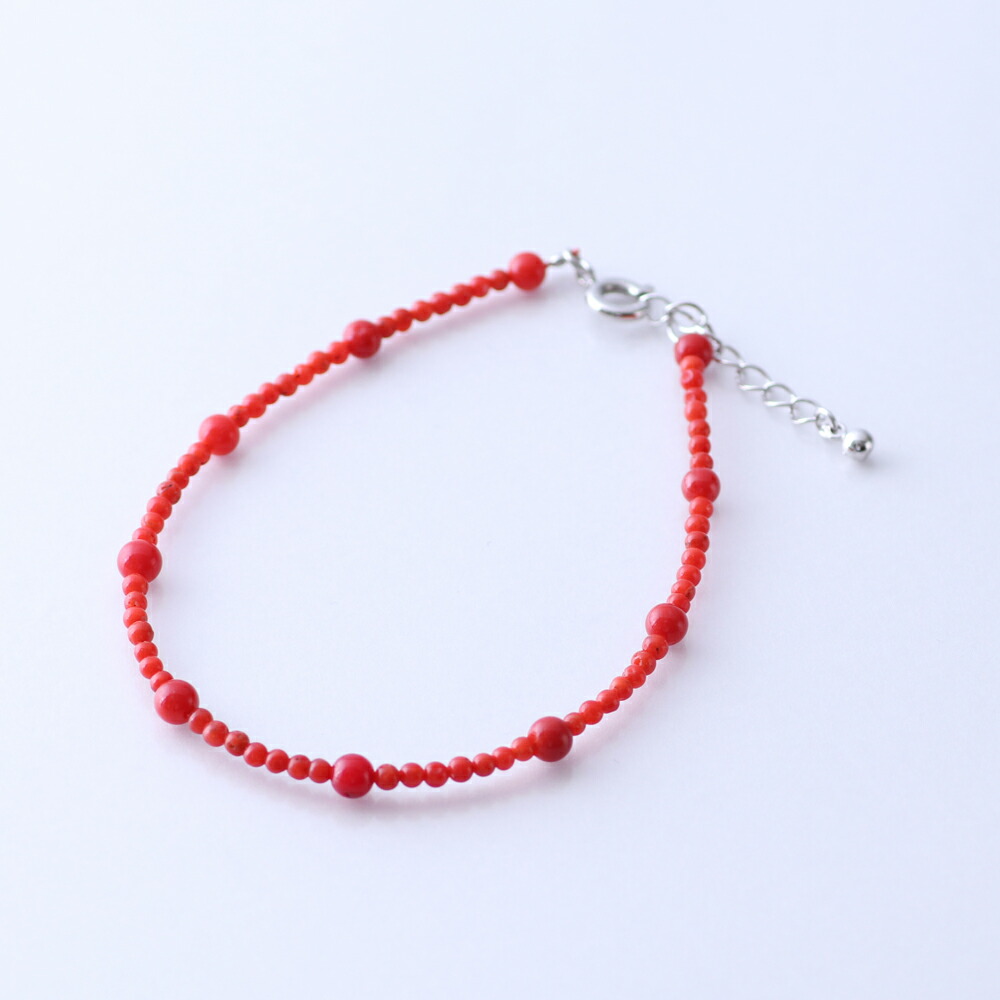 楽天市場】≪1年保証付き≫地中海産赤珊瑚 シルバー SV ブレスレット