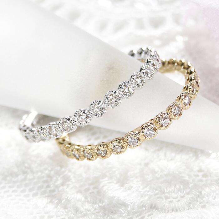 楽天市場】K10YG/PG/WG【0.3ctUP】ダイヤモンド エタニティ リング指輪