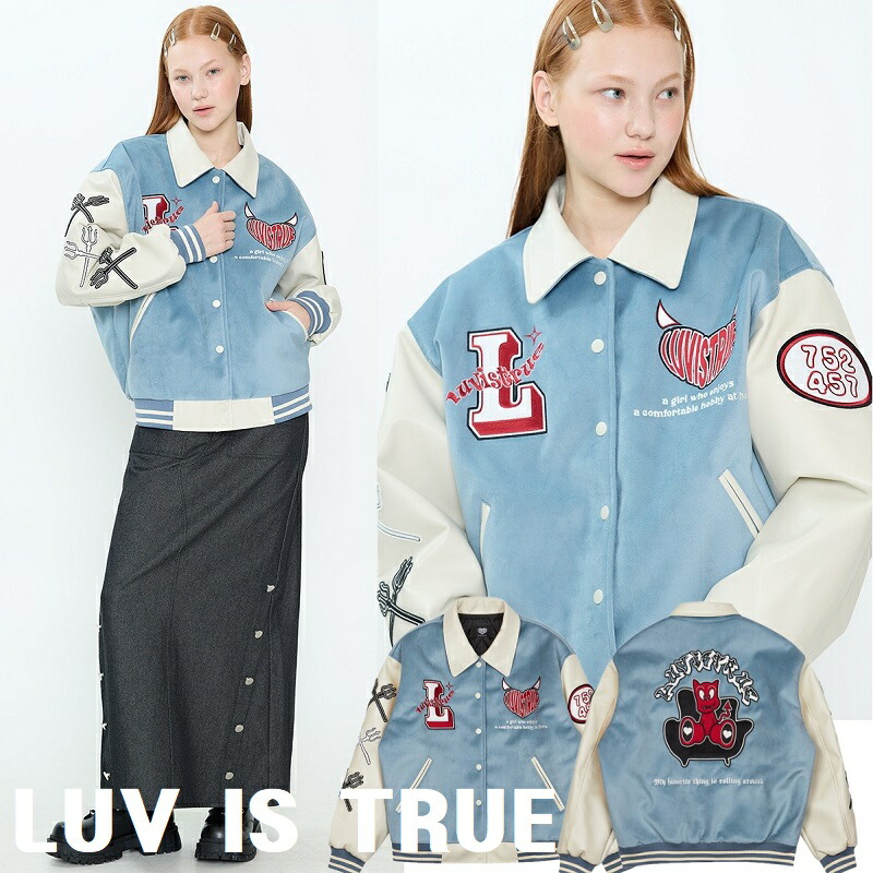 楽天市場】[LUV IS TRUE] 韓国女性に人気 CH DEVIL VARSITY JACKET