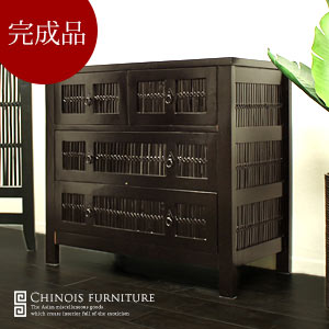 楽天市場】アジアンバンブータンス4D ライトブラウン色 3段 おしゃれ