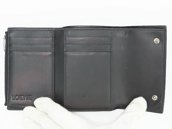 楽天市場】【外美品】ロエベ LOEWE リピートアナグラム 三つ折り財布
