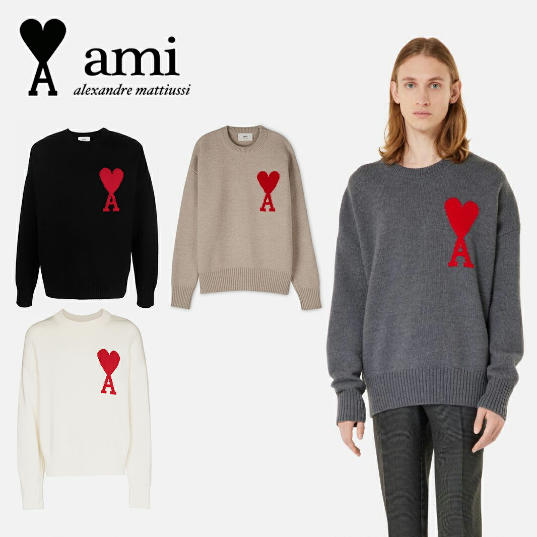 楽天市場】AMI PARIS｜アミパリ ビックハートロゴ入り オーバーサイズ