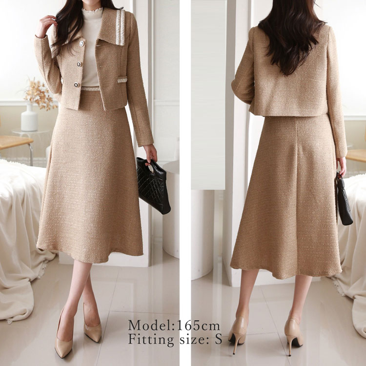 楽天市場】クロップドジャケット＆フレアスカートSET 2点セットスーツ