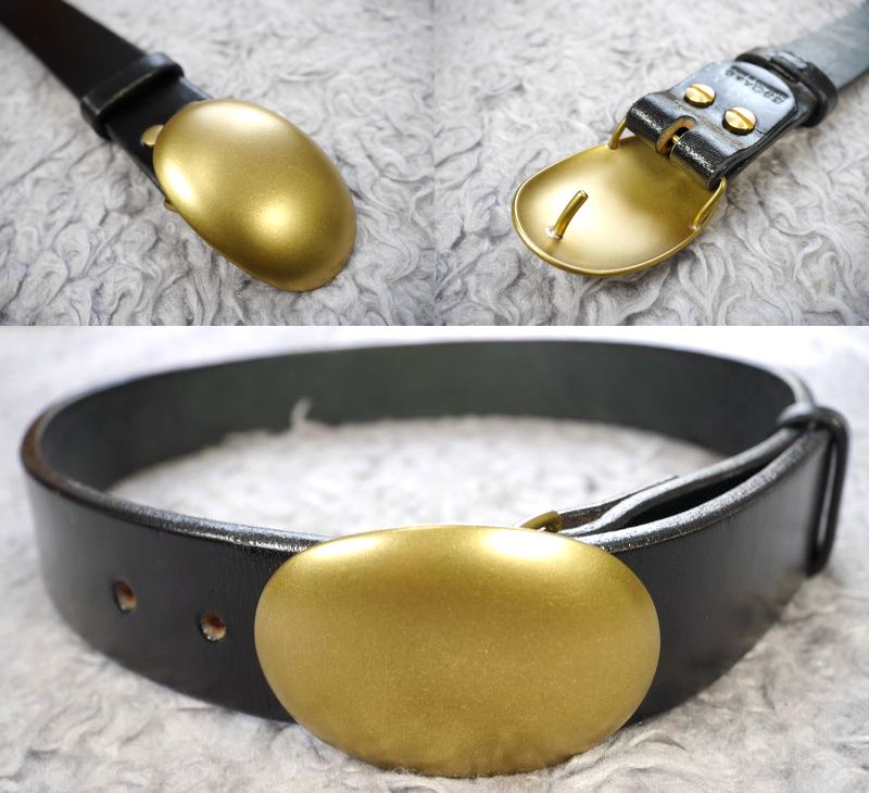 楽天市場】真鍮製 ベルト幅40mm用 楕円型バックル (ゴールド ブラス