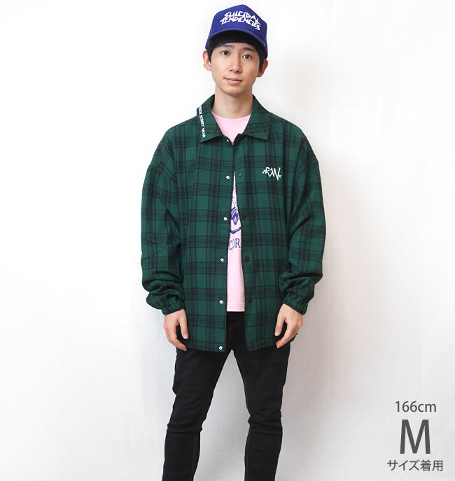 楽天市場】チェック柄 コーチジャケット ( グリーン ) VISION STREET