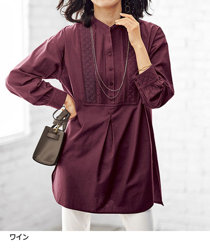 楽天市場】＼早割全品10％OFFクーポン／チュニック キルト×ピンタック