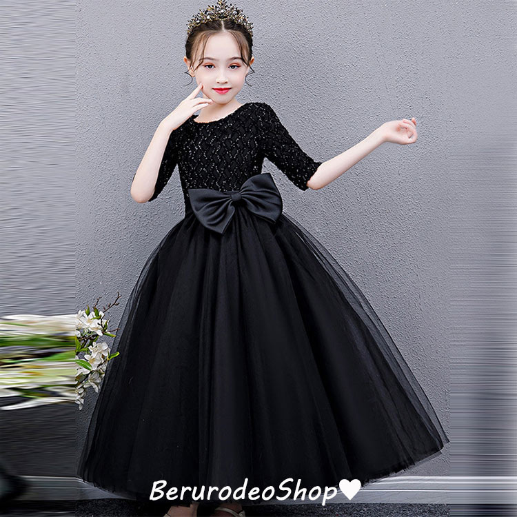 楽天市場】子供ドレス 黒 ロングドレス ピアノ発表会 ドレス 女の子