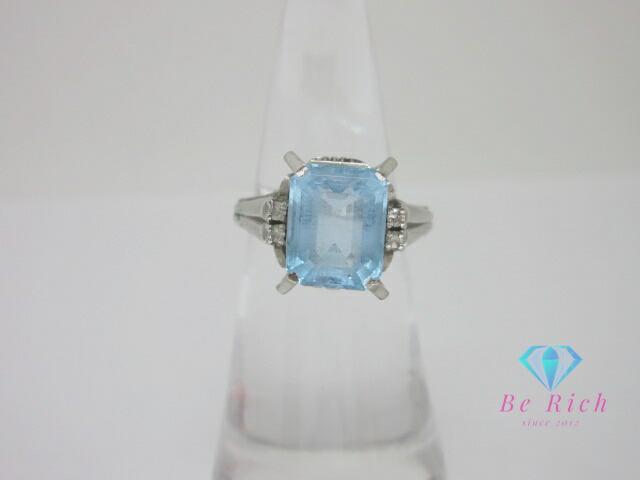 楽天市場】Pt900 プラチナ アクアマリン 4.23ct ダイヤモンド 0.06ct