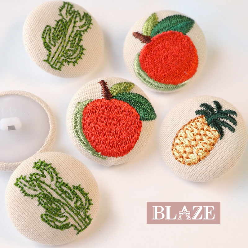 楽天市場】【2個入り】 くるみボタン 29mm ボタン 刺繍 フルーツ