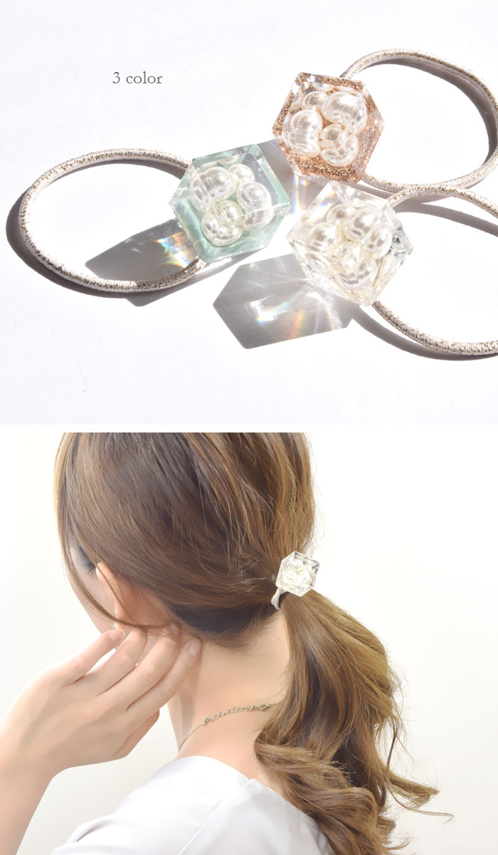 楽天市場】パール 入り キューブ ヘアゴム BLAZE ヘアアクセサリー