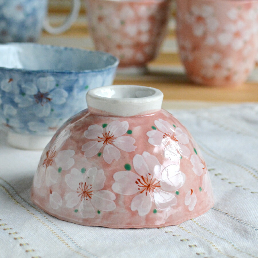 楽天市場】美濃焼 やよい花茶碗 ピンク 径11x高6.5cmricebowl sakura