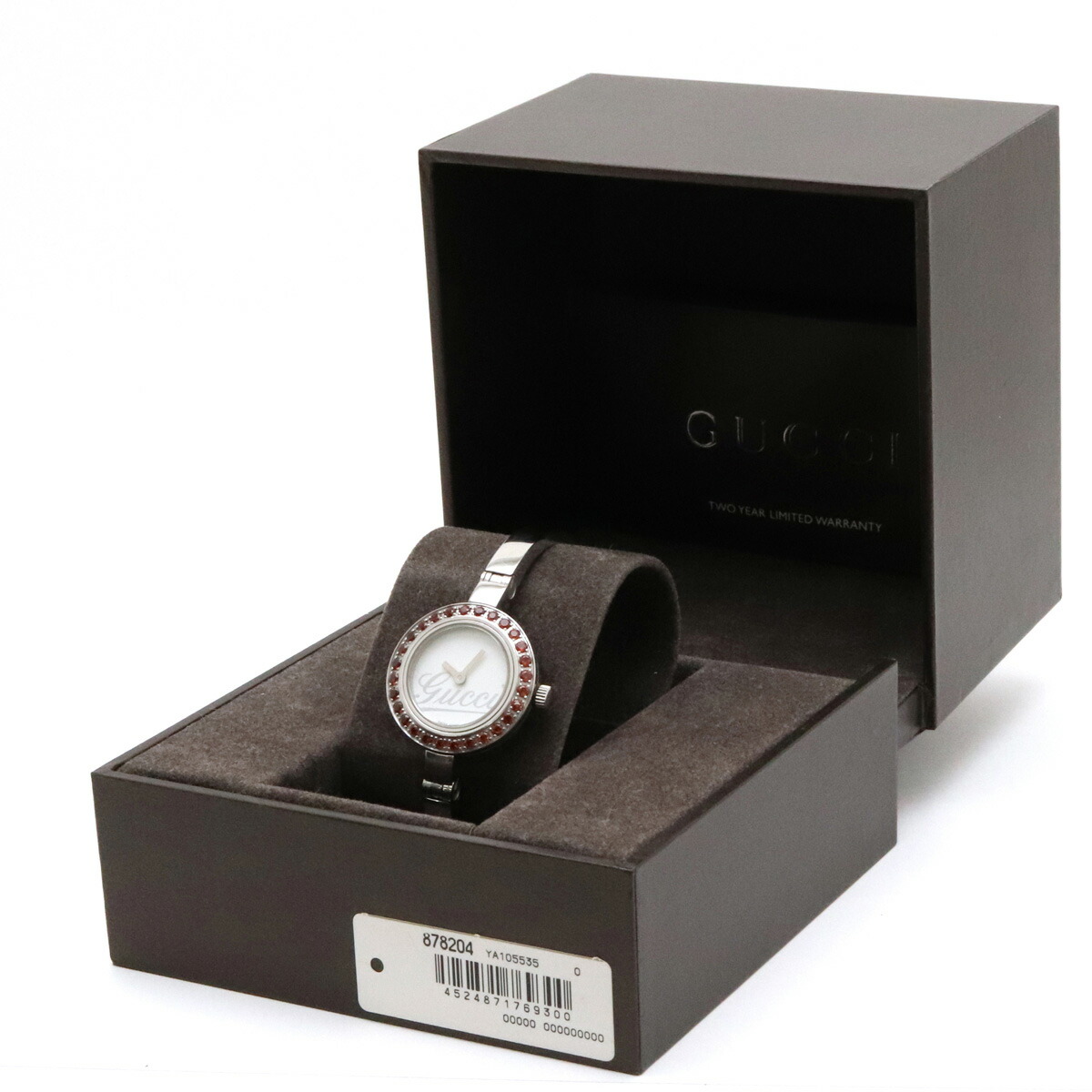 楽天市場】【ウォッチ】GUCCI グッチ ガーネットベゼル ホワイト文字盤