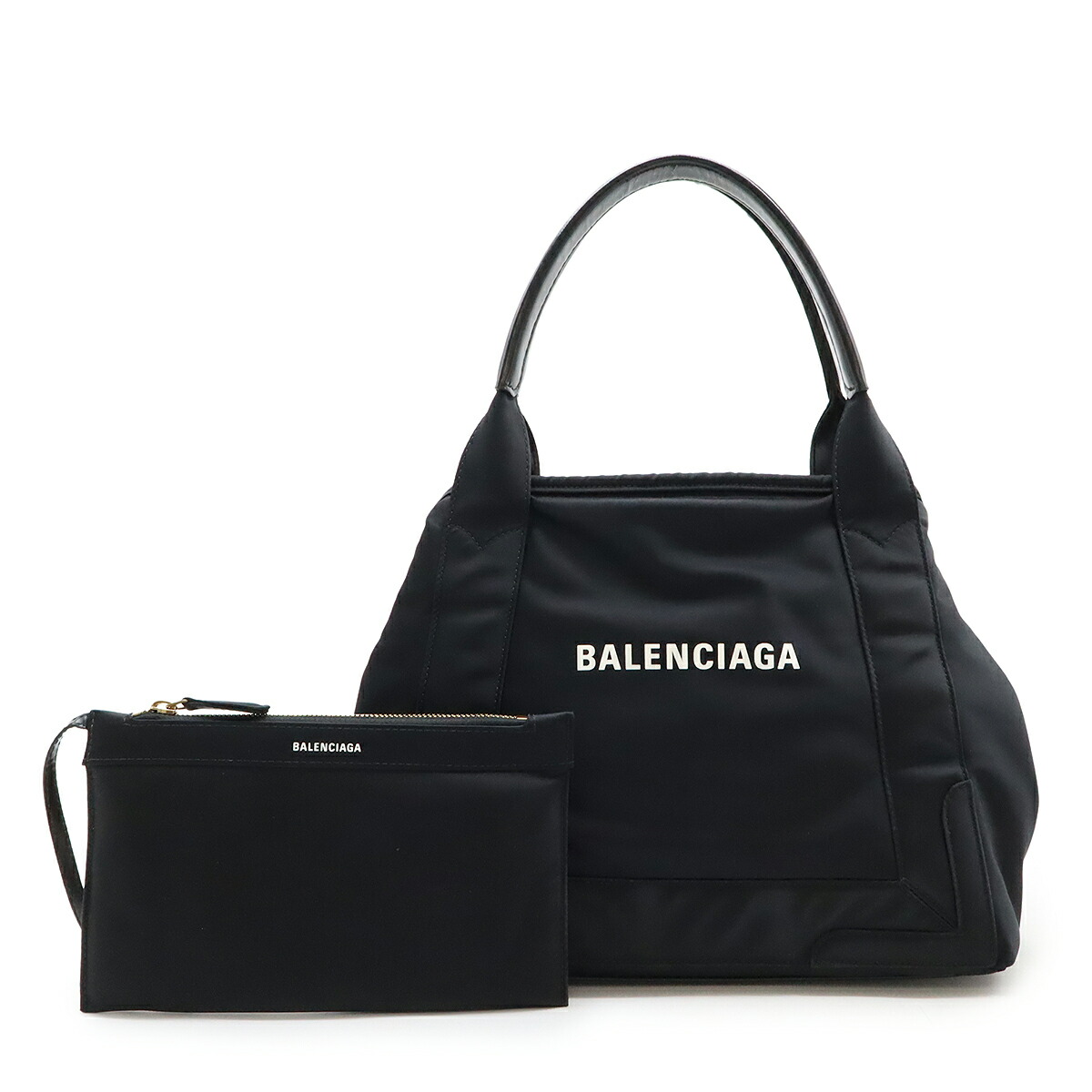 楽天市場】BALENCIAGA バレンシアガ ネイビーカバス S ロゴ トート