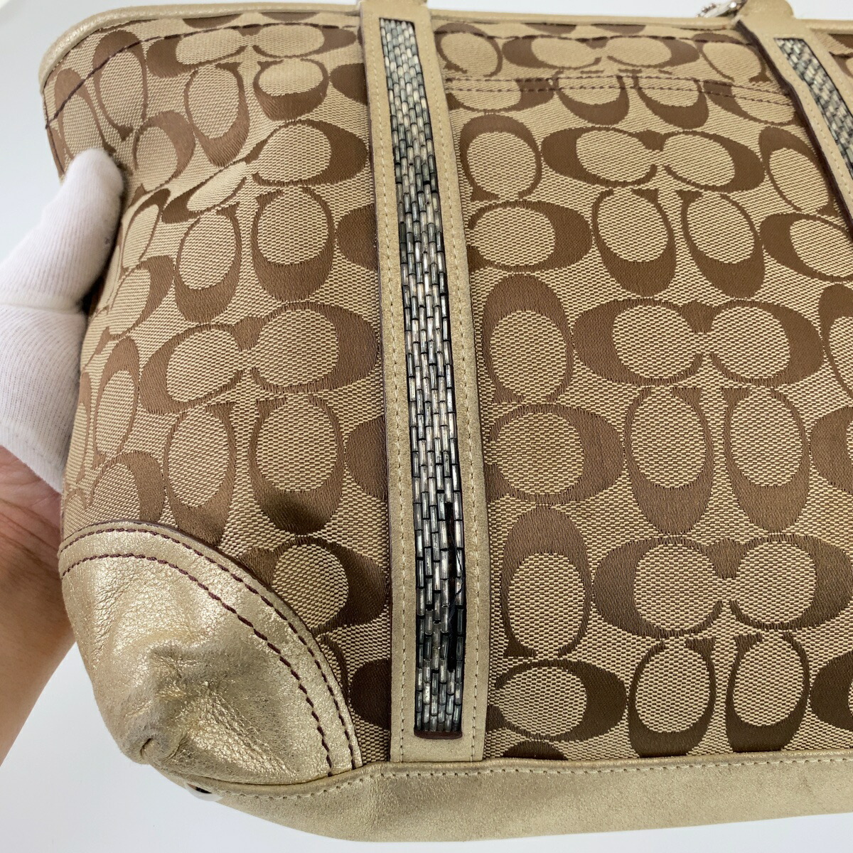 楽天市場】COACH コーチ シグネチャー ブラウン レザー /キャンバス