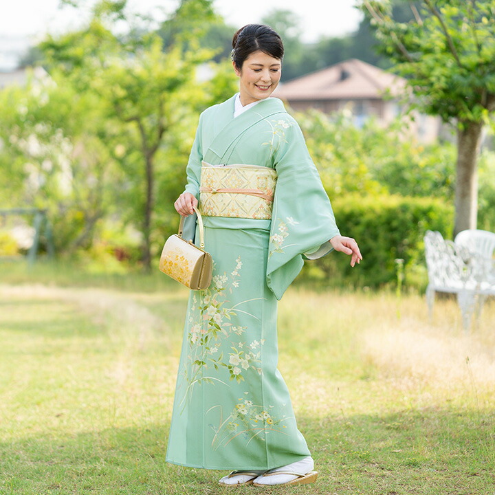 A58美品 夏用単衣訪問着 結婚式 お茶会 お宮参り 七五三 女性 母親