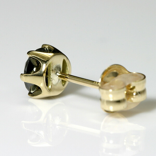 楽天市場】ブラックダイヤ 0.4ct メンズピアス K18片耳ピアス 【送料