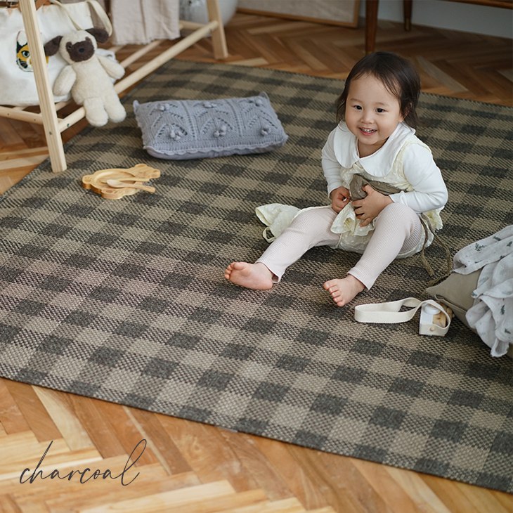 楽天市場】洗える 軽量ラグ ブロックチェック 130×185cm 160×160cm