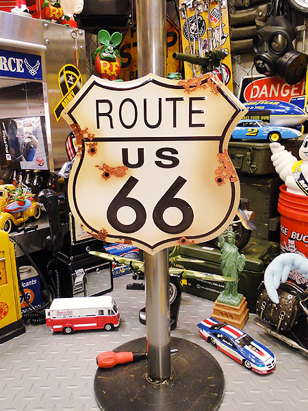 楽天市場】ルート66 ダメージ風ロードサイン看板 アメリカン雑貨