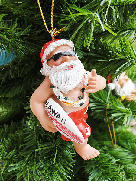 楽天市場】ハワイアン クリスマスオーナメント （サーフボードサンタ