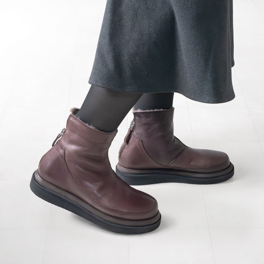 楽天市場】MOMA [モマ]バックジップボアコンビショートブーツ3A 79302