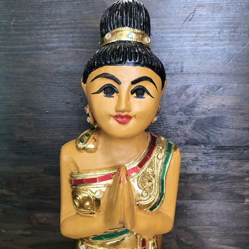 楽天市場】【サワディー人形】【座り姿 40cm】】タイの置物木製