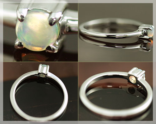 楽天市場】ピンキーリング オパール 3mm K10ホワイトゴールド（K10WG