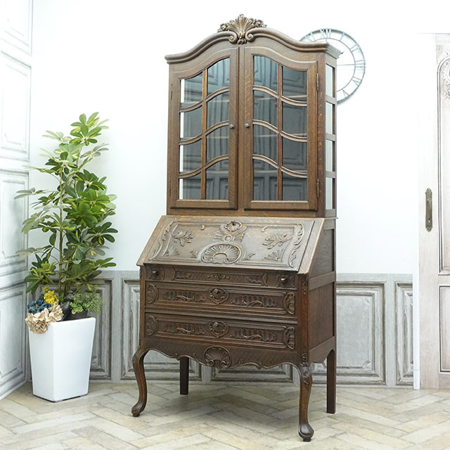 楽天市場】輸入家具 アンティーク ブックビューロー アンティーク