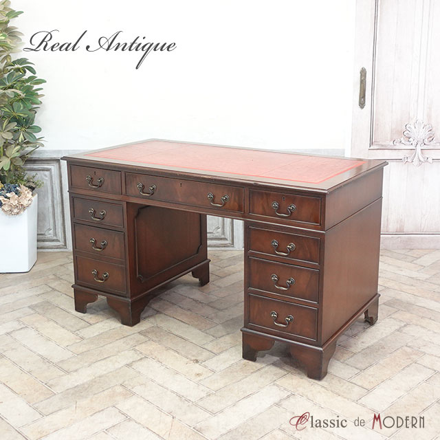 楽天市場】輸入家具 アンティーク デスク 両袖 アンティーク家具