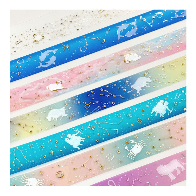 楽天市場】12星座 透明マスキングテープ スーッと手でカットできる PET