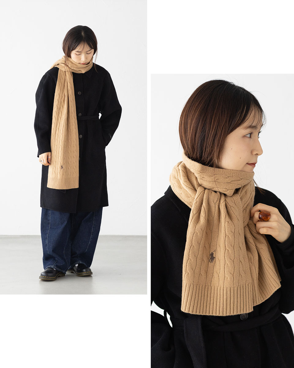 楽天市場】ポロ ラルフローレン マフラー ケーブル編み ニット