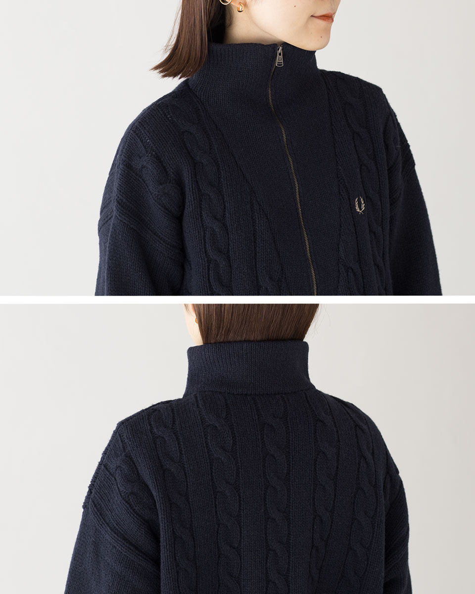 楽天市場】フレッドペリー ハーフジップ ケーブル ニット ジャンパー