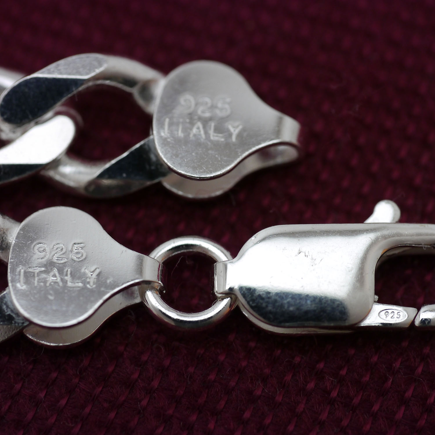 楽天市場】イタリア製 シルバー925 フィガロ チェーン ブレスレット