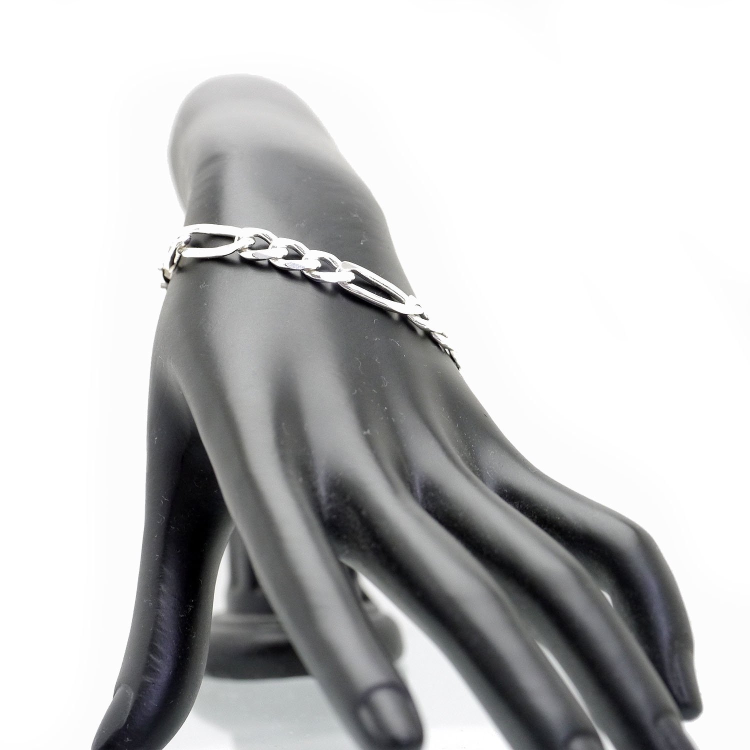 楽天市場】イタリア製 シルバー925 フィガロ チェーン ブレスレット