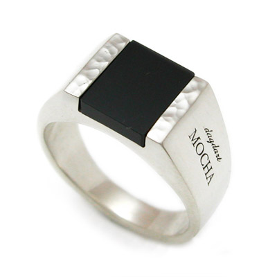 楽天市場】オニキス シルバー 925 指輪 リング 名入れ 刻印 メンズ 10