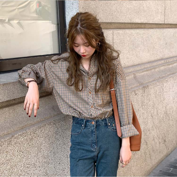 楽天市場】シャツ レディース チェック柄 長袖シャツ 送料無料